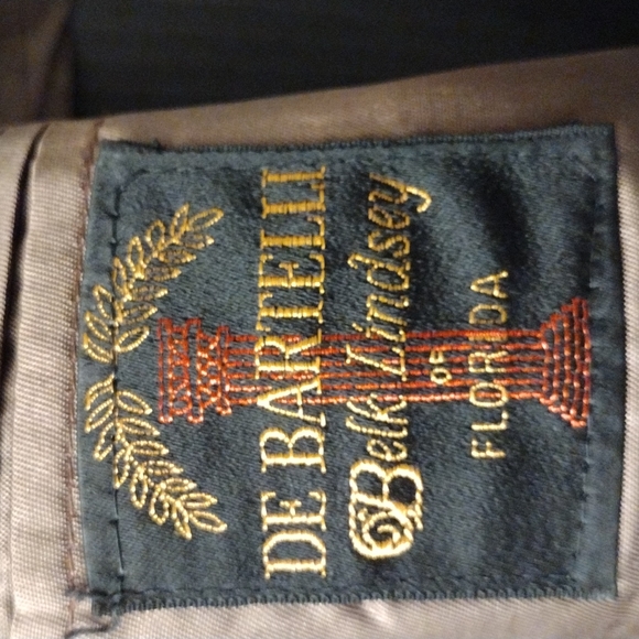 De Bartelli Belk Lindsey of Florida Brown Pinstripe 44R Suit Jacket Blazer - Picture 6 of 7